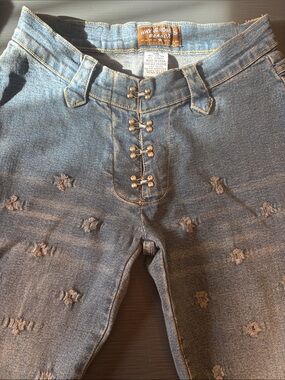 Wayne Rogers Brand X Distressed High-Rise Latch Fly Jeans - Denim Blue